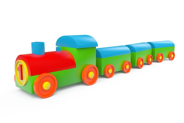 Bambini giocattolo multicolore treno di plastica — Foto Stock