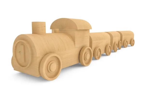 Children toy wooden train — Stock Photo, Image