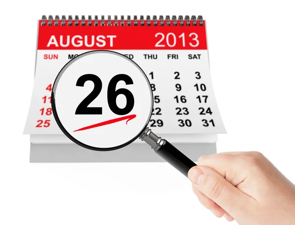 Women's Equality Day Concept. 26 August 2013 calendar with magni — Stock Photo, Image