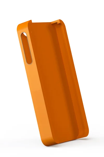 Оранжевый смартфон — стоковое фото