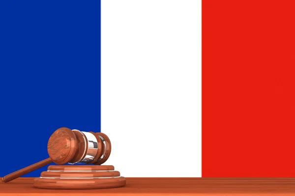 Gavel with Flag Of France — Stock Photo, Image