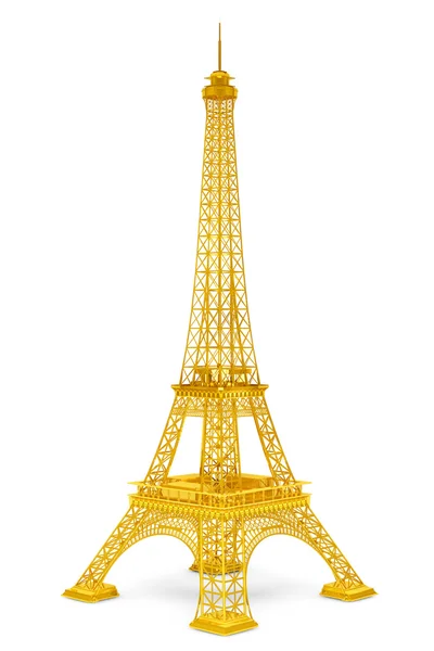 Golden 3d Eiffel tower — Stock Photo, Image