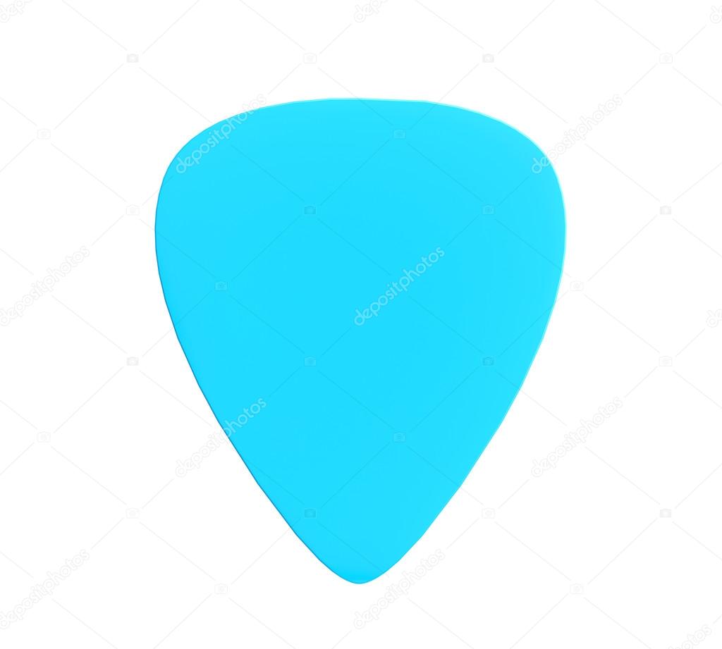 Blue plastic guitar plectrum