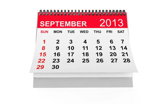 Calendario Septiembre 2013 — Foto de Stock