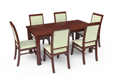 altı sandalye ile yemek masası