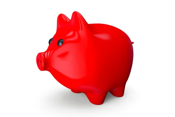 Red Piggy bank style money box — Stock Photo, Image