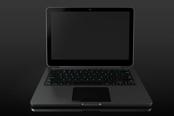 Otwarty nowoczesny laptop — Zdjęcie stockowe