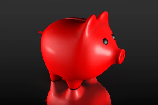 Red Piggy bank style money box — Stock Photo, Image