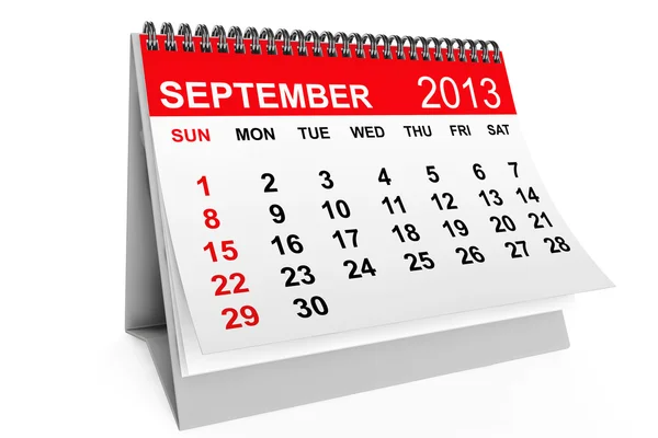 Calendario Septiembre 2013 — Foto de Stock