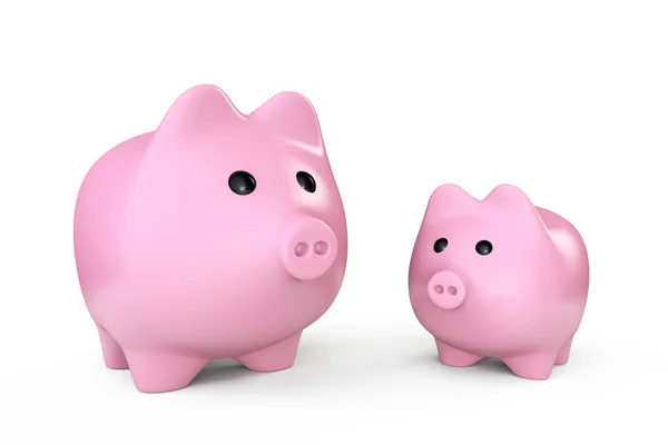 Två rosa sparbössor stil pengar lådor — Stockfoto