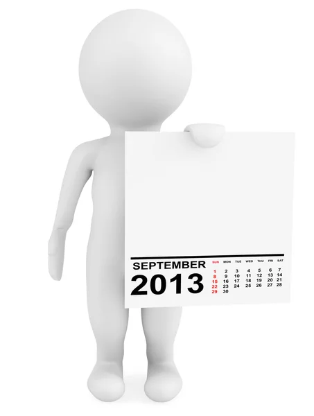 Календарь проведения персонажа Сентябрь 2013 — стоковое фото