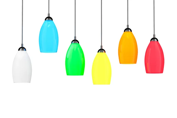 Mehrfarbige Stehlampen — Stockfoto