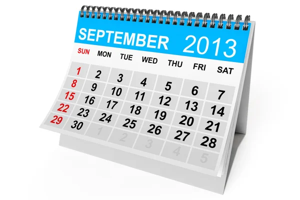 Calendario Septiembre 2013 — Foto de Stock