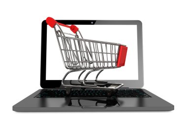 alışveriş sepeti ile modern dizüstü