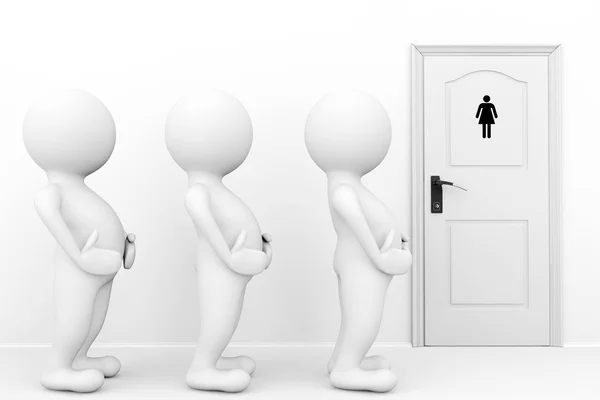 3d persons womans need a toilet — Stock Photo, Image