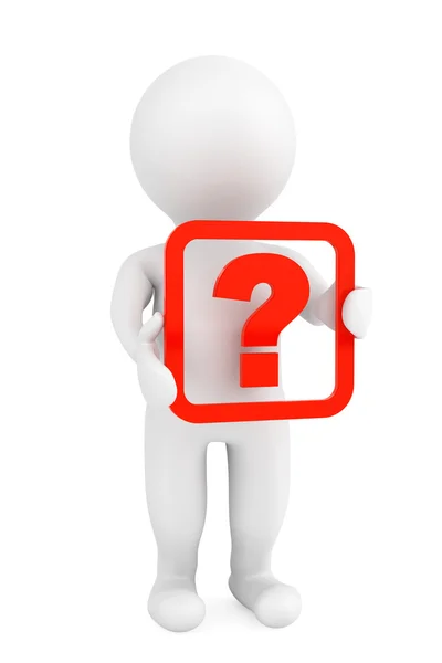 3d person with a question mark — Stock Photo, Image