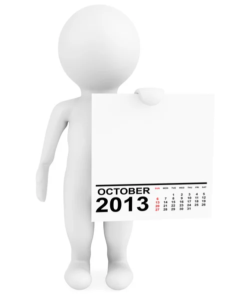 Календарь проведения персонажа Октябрь 2013 — стоковое фото