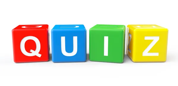 Toy cubes as Quiz sign — Stock Photo, Image