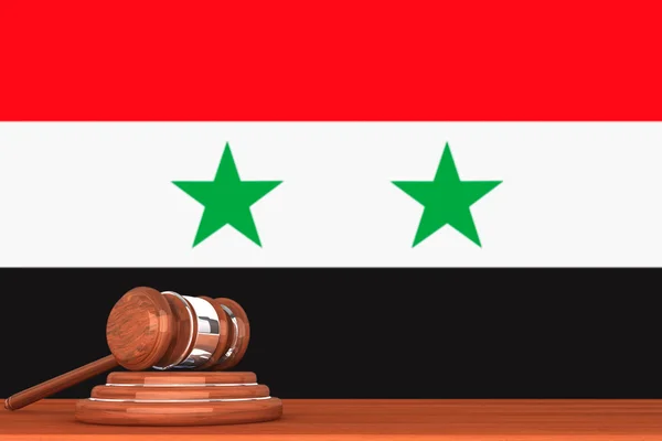 Hamer met vlag van Syrië — Stockfoto