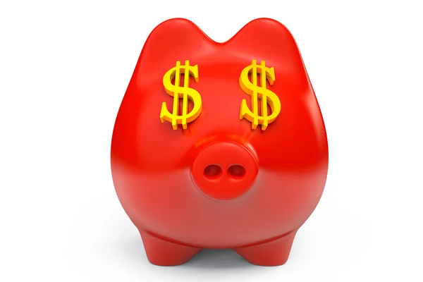 Piggy Bank with USD sign as Eyes — Stock Photo, Image