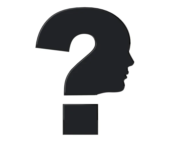 Human head as Question mark symbol — Stock Photo, Image