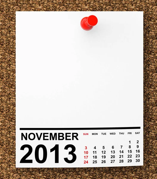 Calendario novembre 2013 — Foto Stock