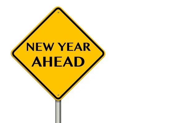 Новый год впереди дорожный знак — стоковое фото