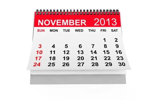 Calendario noviembre 2013 — Foto de Stock