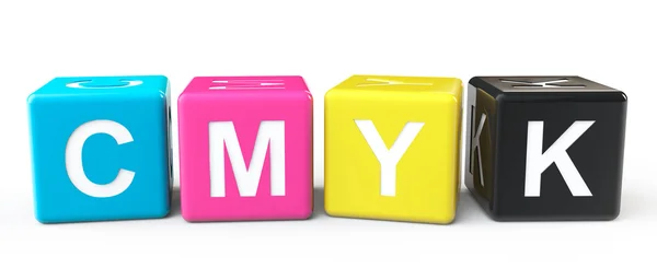 Cube Blocks with CMYK sign — Stock Photo, Image