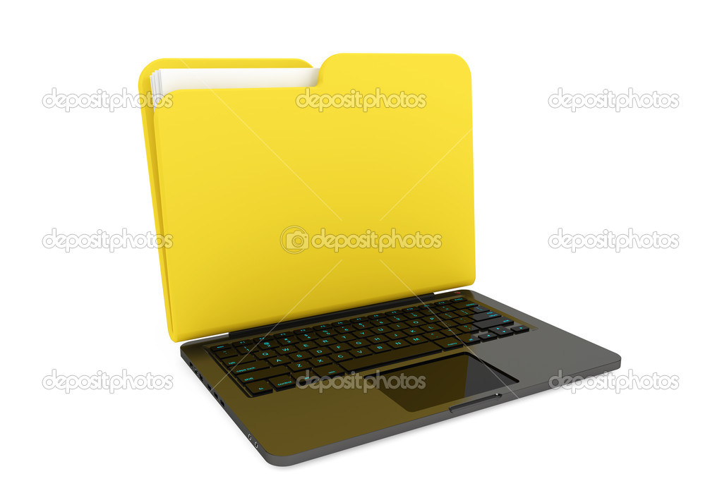 Laptop computer with folder as screen