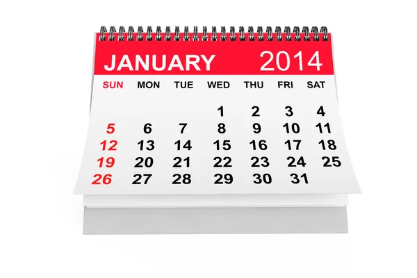 Kalender Januari 2014 — Stok Foto
