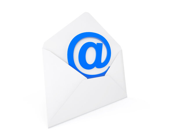 Email Concept. E-mail sign in envelope