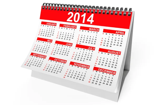 Desktop-Kalender für 2014 — Stockfoto