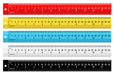 Set of colorful rulers clipart
