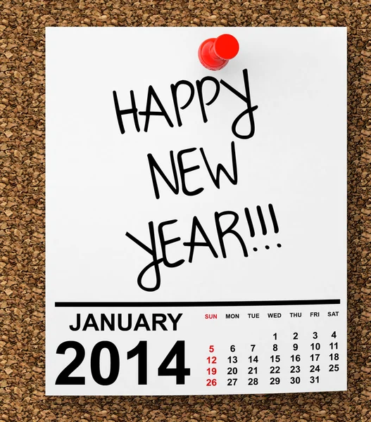Calendario gennaio 2014 — Foto Stock