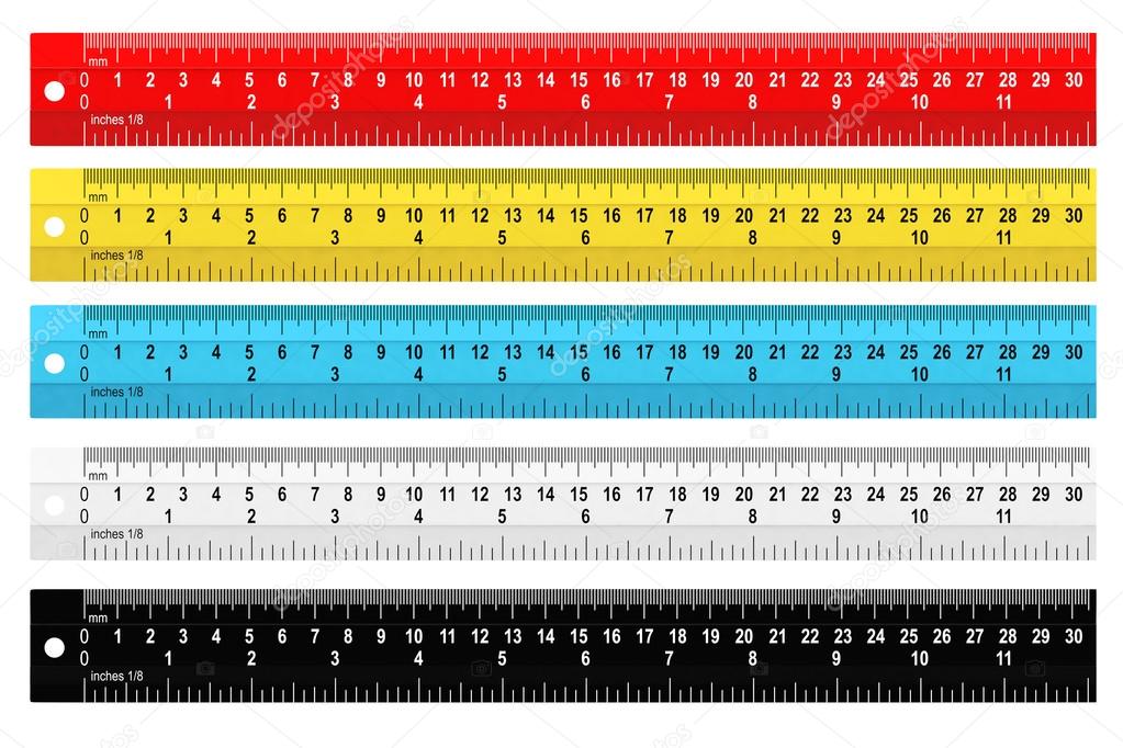 Set of colorful rulers