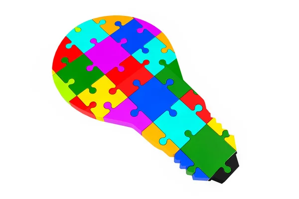 Lightbulb of the puzzle — Stock Photo, Image