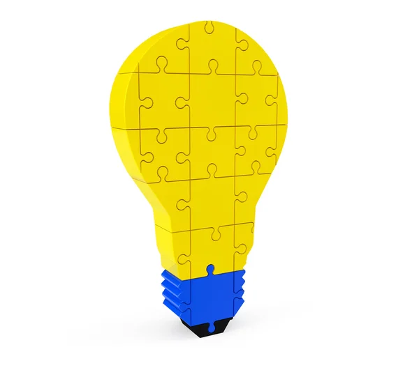 Lightbulb of the puzzle — Stock Photo, Image