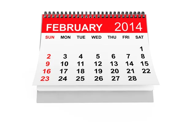 Calendario Febrero 2014 —  Fotos de Stock