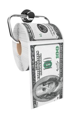 100 dolar faturaları tuvalet kağıdı krom sahibi olarak rulo