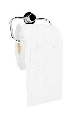 Toilet paper on chrome holder clipart