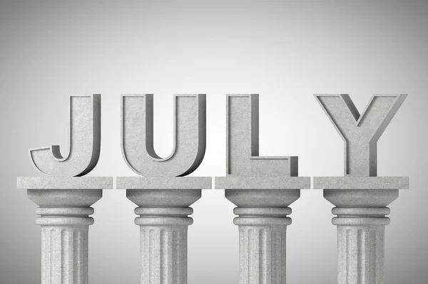 Luna iulie semnează pe o coloană clasică — Fotografie, imagine de stoc