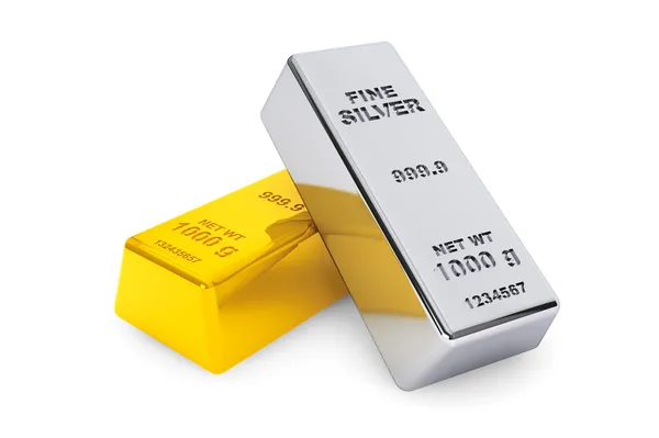 Gold and silver bars — Stock Photo, Image