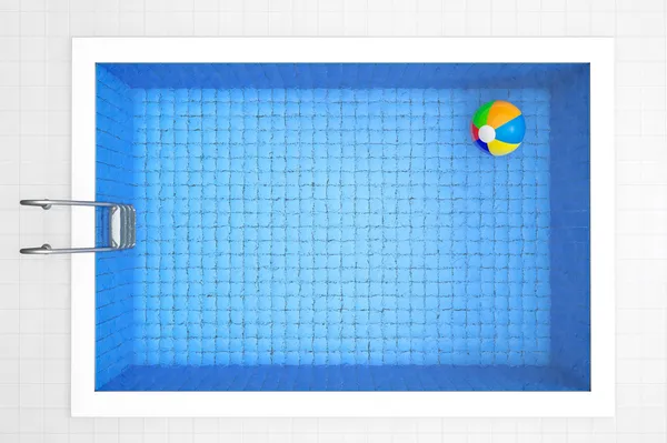 Inflatable colorful ball in a pool — Stock Photo, Image