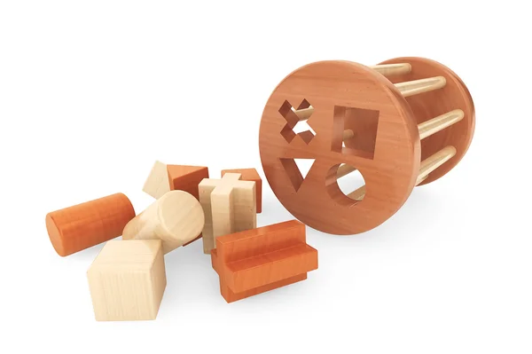 Kinderen houten vorm sorter speelgoed — Stockfoto