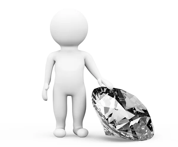 3d person with diamond — Stock Photo, Image