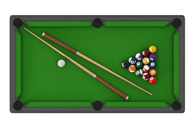 Bilardo masası top seti ve yardımlar ile