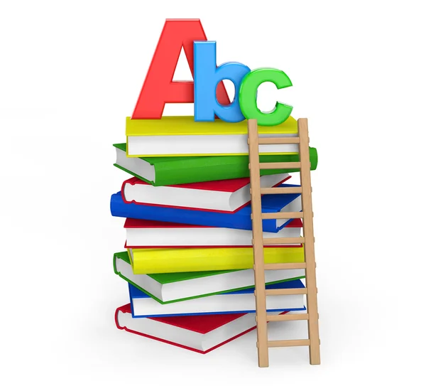 Onderwijs concept. boeken met abc teken — Stockfoto