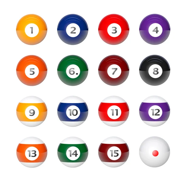 Glossy billiard balls set — Stock Photo, Image