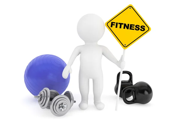 3d person with fitness sign — Stock Photo, Image